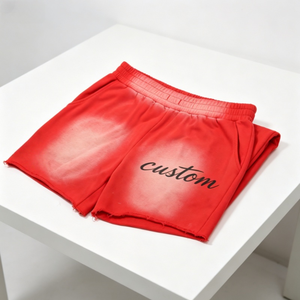 Sudadera High Street de felpa francesa 100% algodón, efecto desgastado, con estampado puff, bajo sin rematar, corta, con bordado de encaje, ecológica, servicio OEM - Product Image 1