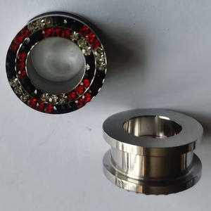 Нержавеющая сталь, металлические инкрустированные алмазные ушные эспандер, модные ювелирные изделия для пирсинга, серьги-гвоздики из нержавеющей стали - Product Image 6