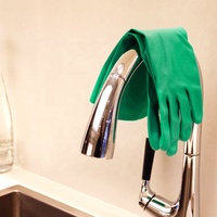 Gants de nettoyage en Nitrile vert, blanc, noir, résistant à l'huile, doublure floquée, pour la cuisine