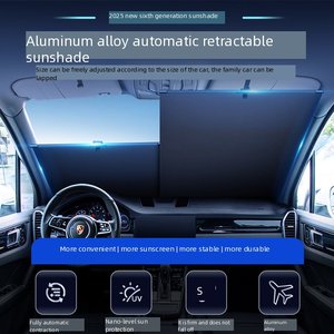 Lega di alluminio polo titanio argento rivestimento tessuto pieghevole retrattile <span class=keywords><strong>parabrezza</strong></span> auto automatica <span class=keywords><strong>parasole</strong></span> - Product Image 3
