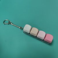 Vente en gros d'usine, boutons de clavier mécaniques à LED, boutons de clavier sensoriels anti-stress 1 2 3 4, interrupteur mécanique, lumière LED, porte-clés à clic