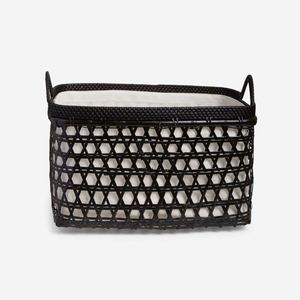 YH YH-ORG3-45 Hexa Rattan Storage Baskets Foldable Multiple Section PP Bamboo Fabric Wicker <b>Plastic</b> <b>Kitchen</b> Bathroom Use Black - Product Image 3