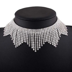 Collar <span class=keywords><strong>de</strong></span> Moda con Borla <span class=keywords><strong>de</strong></span> Diamantes Brillantes, Gargantilla Impermeable <span class=keywords><strong>de</strong></span> Cristal y Estrás, Chapado en Oro y Plata, Collares <span class=keywords><strong>de</strong></span> Acero Inoxidable - Product Image 6