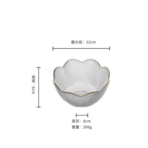 Ensemble de 3 <span class=keywords><strong>mini</strong></span>-bols en verre transparent empilables en forme de fleur pour les sauces, les épices, les collations, les fruits, les noix, les desserts - Product Image 3