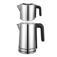 Bouilloire à thé turque intelligente en acier inoxydable, bouilloire électrique portable à température contrôlée, samovar, théière à double chauffage