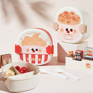 Sans Bpa Mignon enfants Frites Poulet frit conteneur boîte à lunch <span class=keywords><strong>bento</strong></span> avec cuillère en plastique enfants boîte à lunch pour l'école - Product Image 4