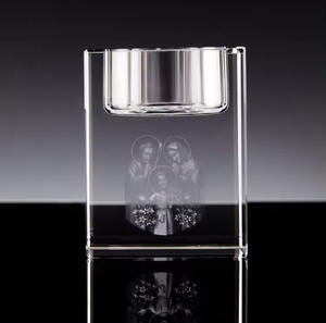 Honneur de cristal cristal <span class=keywords><strong>verre</strong></span> bougeoir usine à la main chauffe-plat 3d gravé personnaliser cristal bougeoir - Product Image 4