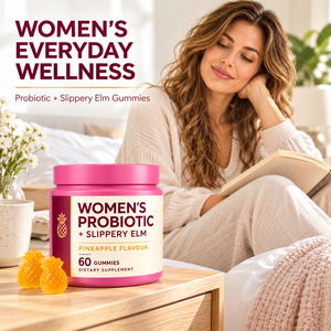 Gomitas Probióticas <span class=keywords><strong>para</strong></span> Mujer de Marca Privada con 400mg de Olmo Resbaladizo <span class=keywords><strong>y</strong></span> 100mg de XOS, Sabor Piña, 60 Unidades, Equilibrio del pH Vaginal, OEM ODM - Product Image 3