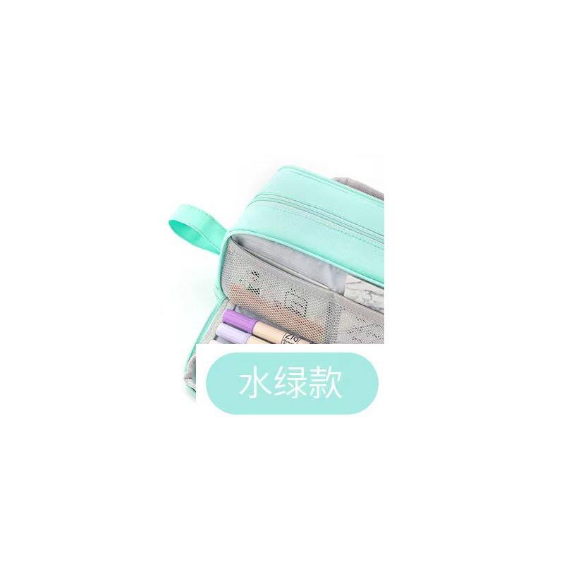 Trousse à crayons double épaisseur à double compartiment - vert