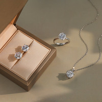 Ensemble de bijoux de fiançailles en argent sterling 925 massif, diamant de laboratoire moissanite, cadeaux, alliance plaquée or 14 carats, bague pour femme VVS