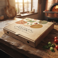 Boîtes à pizza personnalisées imprimées en couleur avec revêtement anti-graisse et structure pliable pour la marque de restaurant