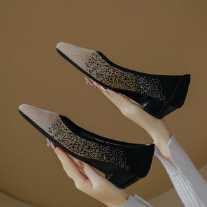 2026New Arrival Customer LOGO Ladies Casual Fly Knit Mesh Upper <b>Flat</b> Shoes Comfort Anti-Slip Rubber Outsole Summer Autumn - Product Image 4