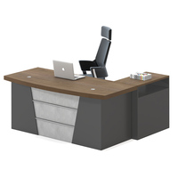 Bureau de gestion en bois en forme de L, vente en gros, offre spéciale