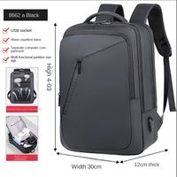 Sac à dos pour ordinateur de grande capacité, unisexe, en denim imperméable, pour affaires, avec port USB, fermeture éclair en polyester, sac à dos de jour