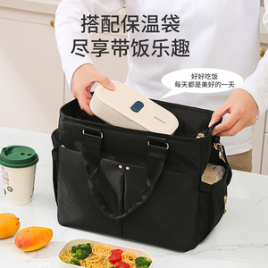 Bolsa de almuerzo impermeable y aislada, de gran capacidad, gruesa, multifuncional, para viajes, color negro - Product Image 3