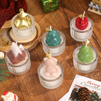 Bougies parfumées en cire de soja dans des mini-gobelets en verre faits à la main, décorations d'intérieur, cadeaux de Noël originaux, bougies aromatiques en gros