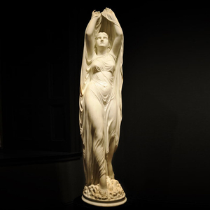 Décoration d'intérieur design moderne sculptée à la main <span class=keywords><strong>statue</strong></span> en <span class=keywords><strong>marbre</strong></span> blanc grandeur nature avec <span class=keywords><strong>voile</strong></span> - Product Image 4
