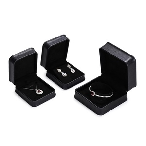 FANXI H158 Custom logo High End <b>Black</b> PU Leather Suede Insert Jewelry <b>Box</b> Bracelet Necklace Ring Gift 'Jwellery' Packaging <b>Box</b> - Product Image 4