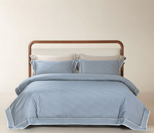 Ropa de cama tejida personalizada de primera calidad: Juego de funda nórdica de mezcla de algodón y seda de los años 120 para una sensación de hotel de 5 estrellas - Product Image 1