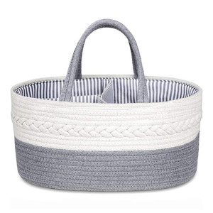 Sac fourre-tout élégant en toile de coton, organiseur de couches pour bébé, panier de <span class=keywords><strong>rangement</strong></span> portable pour la crèche, <span class=keywords><strong>rangement</strong></span> organisé pour couches - Product Image 5