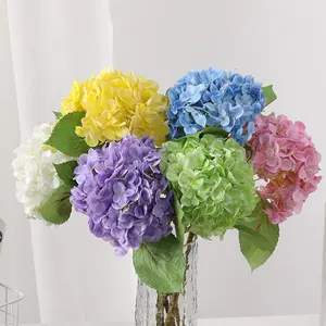 Hot Selling Kunstzijde Hortensia Lange Steel Latex Bloemen Echte Touch Hortensia Voor Hotel Tuin Decoratie