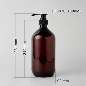 ขวดแชมพูสมุนไพร 1000 มล. สีน้ำตาล หัวปั๊มแบบบอสตัน สำหรับบรรจุภัณฑ์สารเคมีประจำวัน - Product Image 4