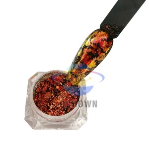 Ombres à paupières flocons de pigments caméléon, changement de couleur, cosmétique, paillettes, 1 pièce, <span class=keywords><strong>cChrome</strong></span> nickel - Product Image 1