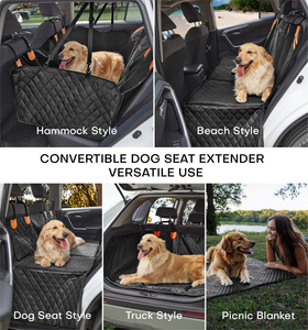 Entrega rápida desde el almacén de EE. UU. Cubierta de asiento de coche para perros impermeable de fondo duro de 8 capas, hamaca antideslizante 400lbs extensor de asiento trasero - Product Image 5