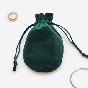 Pochette en velours recyclable personnalisée avec cordon de serrage pour l'emballage de bijoux, colliers, boucles d'oreilles, sacs anti-poussière - Product Image 3