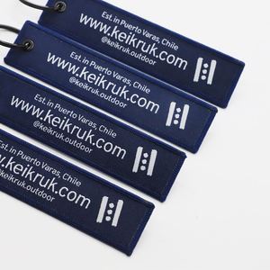 Porte-clés tissé personnalisé pour marque de vêtements d'extérieur, avec anneau porte-clés, pour commande en gros de jet tags, destiné aux articles promotionnels - Product Image 4