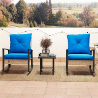 Ensemble de chaises de bistrot modernes en rotin et osier pour patio, véranda, jardin et balcon