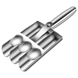 Cuillère à boulettes de viande 3-en-1 en acier inoxydable 304 de qualité supérieure pour la préparation de boulettes de poisson et de fruits de mer, résistante et compatible lave-vaisselle - Product Image 1