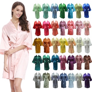 Verified Supplier Fleece Lined Satin Robe Luxury Double-Layer Jacquard Silk  | Alibaba.com