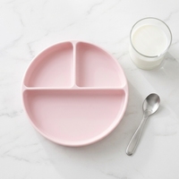 Assiettes en silicone incassables de 9 pouces, contrôle des portions, ensemble d'assiettes divisées réutilisables, sans BPA, compatibles micro-ondes et lave-vaisselle