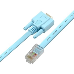 <b>RJ45</b> To Rs232 Blue Flat <b>Cable</b> Db9f 8p8c 1.5m Serial Adapter Connector - Product Image 4