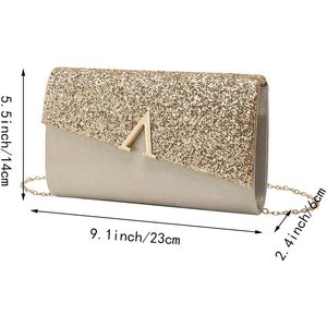 Sac de soirée élégant pour femme, pochette décorée de la lettre V, sac à main décontracté pour la vie quotidienne, sac à bandoulière pour occasions formelles - Product Image 2