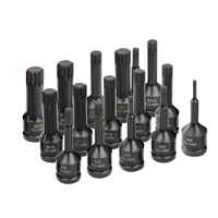 Jeu de douilles à cliquet 16 pièces 1/2 pouce, jeu de douilles à cliquet Master Impact Torx Star 1/2 pouce, jeu d'outils à douilles M4 - M19 CR-MO