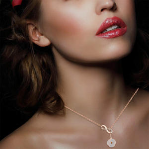 Collar con Colgante de Semilla de Mostaza Grabada con Símbolo de Infinito en Acero Inoxidable, <span class=keywords><strong>para</strong></span> <span class=keywords><strong>Mujer</strong></span>, Resistente al Deslustre, Ideal <span class=keywords><strong>para</strong></span> Bautizo - Product Image 2