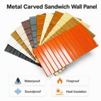 Panneaux muraux sandwich en métal sculpté, système d'isolation extérieure, panneaux décoratifs imperméables pour projets de construction modulaire