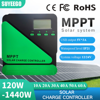 SUYEEGO Contrôleurs de charge de batterie solaire 12v 24v Solar Mppt Charger 10A 20A 30A 40A 60A pour système solaire utiliser panneau