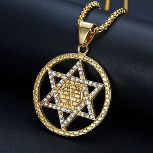 Gold Plated Stainless Steel Star Pendant <b>Necklace</b> With Diamond Pave Setting For Men Women Gift Jewelry - Product Image 2