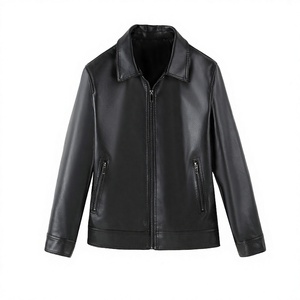 Servicio OEM, Venta en Línea, Chaqueta de Invierno de Cuero Genuino para Hombre de la Mejor Calidad, Cuello Alto, Impermeable, Resistente al Viento, con Cierre de Cremallera - Product Image 2