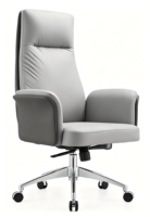 Chaise de bureau de direction OEM en cuir PU, dossier en fibre de bois E1, mécanisme de verrouillage 3 positions, vérin à gaz classe 3, pour bureau à domicile