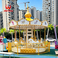 Manège de luxe pour parc d'attractions extérieur, équipement de terrain de jeux commercial, carrousel pour enfants 8 places