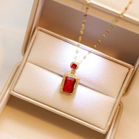 Parure de bijoux de luxe personnalisée en acier inoxydable avec collier, boucles d'oreilles et bagues en zircon CZ pour femme, idéale pour les mariages