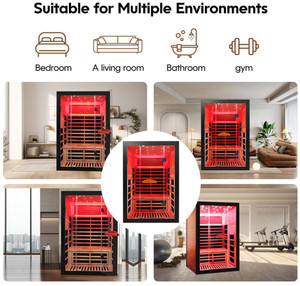 Tùy Chỉnh Tốt Nhất Bán Canada Hemlock Gỗ Trong Nhà Hồng Ngoại Tắm Hơi 2000W Nhà Spa Phòng Tắm Hơi - Product Image 5