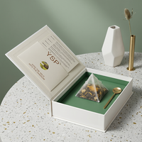 Boîte d'emballage rigide de style livre de luxe personnalisée avec poche intérieure, boîte cadeau magnétique écologique blanche et verte pour kit de relations publiques, cosmétiques