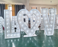 Enseigne lumineuse LED 3D autoportante avec base, personnalisable, blanc chaud, en forme de cœur, alphabet, chiffres, symboles, grande enseigne décorative