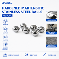 Bille en acier inoxydable AISI 440C de 1/4 pouce (6,35 mm) G25, billes de clapet de retenue trempées, résistantes à la corrosion, pour le contrôle du débit