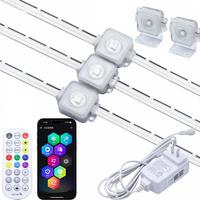 Luces Inteligentes RGBIC para Aleros, 50 Pies, IP67 Impermeables, WiFi, Control por Voz con App Tuya, Direccionables, DC24V, Decoración para Árbol de Navidad y Halloween